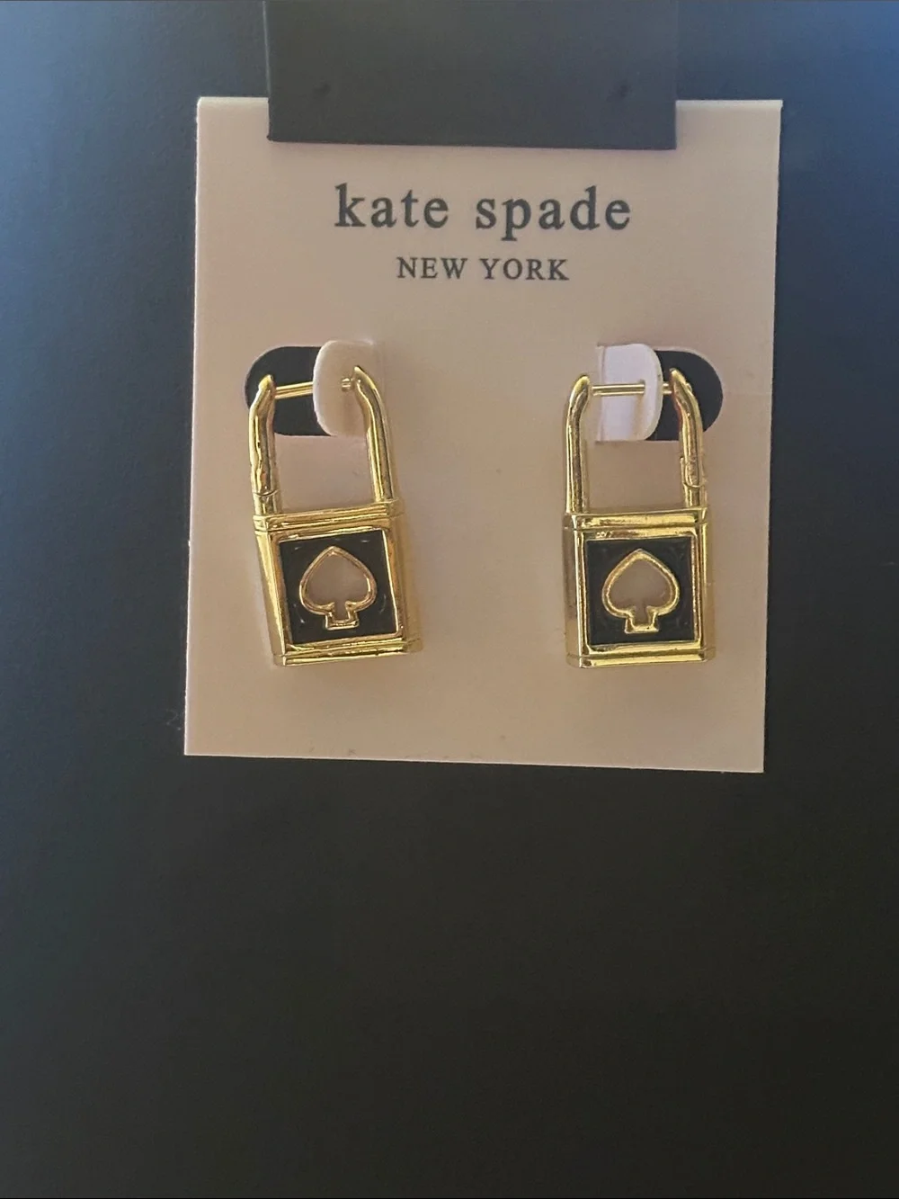 kate spade Gold and Black Spade Padlock Hair Clips